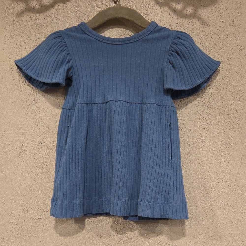Kate Quinn Blue Ribbed Casual Kids Dress